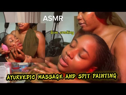 ASMR💫AYURVEDIC MASSAGE AND SPIT PAINTING 