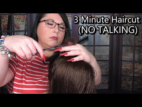 ASMR 3 Minute Haircut Roleplay (NO TALKING) (Wet Haircut, Scissors, Real Hair, Charm Bracelet)