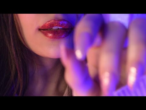 ASMR face touching ,1 H of Inaudible Whispering (Tk Tk Tk)