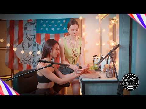 ASMR Head and Hands Massage by Barber Lady Sandra to Jana