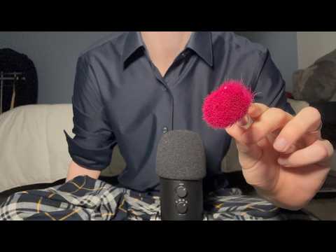 ASMR Face brushing, layered sounds, green noise & fire crackling ambience (3 hours)