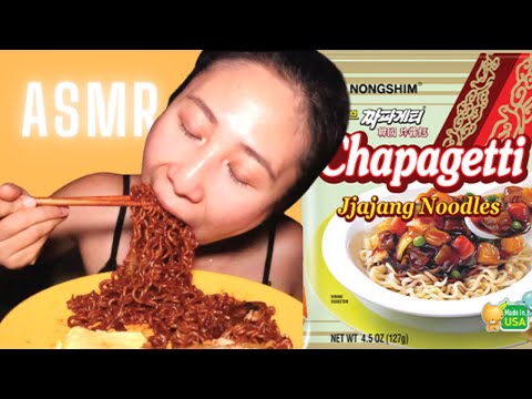 BLACK BEAN NOODLE #ASMR 🍜 Jajangmyeon 자장면 Eating sounds MUKBANG