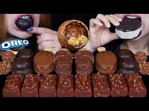 ASMR MINI KITKAT ICE CREAM BARS, CHOCOLATE MARSHMALLOWS, FERRERO ROCHER, MINI ICE CREAM BARS 먹방