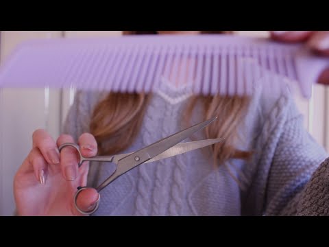 ASMR Cutting Your Bangs 💖 Brushing & Styling Invisible Hair (layered sounds, no talking)
