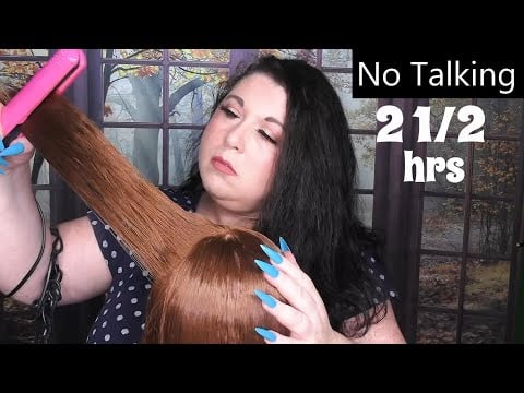 ASMR Hair Salon Roleplay Compilation (NO TALKING) Haircut, Hair Straightening, Blow Dry, Hair Wash