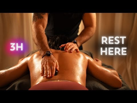 3-Hours of Hot Stones Massage for a Calm Night of Sleep and Relaxation