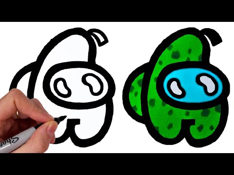 Comment Dessiner Un Personnage AMONG US En POIRE [Mignon Kawaii]