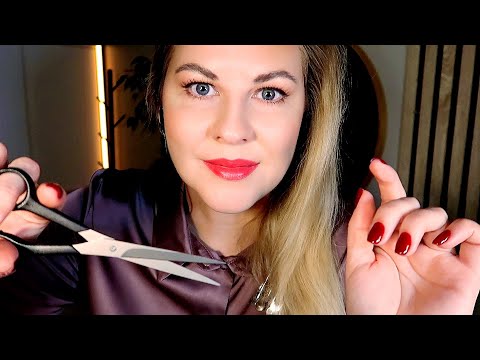 ASMR Relaxing Hair Salon ✂ Haircut • Hair Brushing • Scissors • Soft Spoken (Realistic sounds)