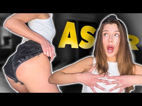 [4K USA ASMR] Grey Denim Shorts Scratching 👖 Fingernail Clicks, Rubbing & Button Play | No Talking
