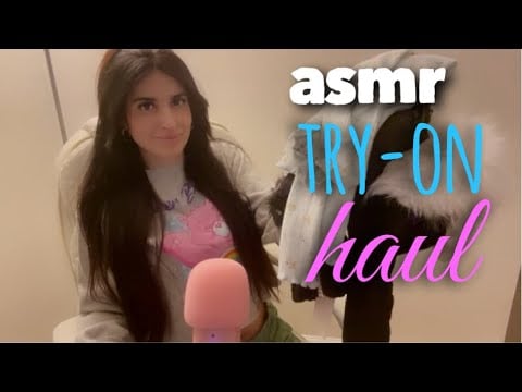 asmr try-on haul ✨ tops 💕🐻 (whispered, faux fur, lace)