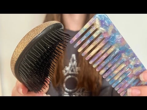 ASMR Brushing + Braiding your imaginary hair! Hair brushing | camera combing | lo-fi | no talking