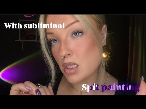 ASMR- Fast & aggressive spit painting / no talking WITH subliminal 