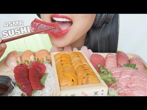 ASMR SUSHI *Uni + Sashimi + Nigiri (EATING SOUNDS) NO TALKING | SAS-ASMR