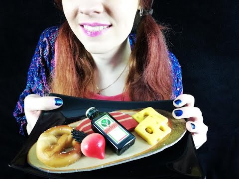 ASMR | ODENWAELDER MARZIPAN | HAM PLATE WITH SCHNAPPS | JÄGERMEISTER (No Talking) | Eating Sounds