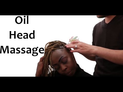 ASMR-  Best Hair Oil Application By Man / DEEP Scalp Massage on BOX Braids, Relaxing Hair Play