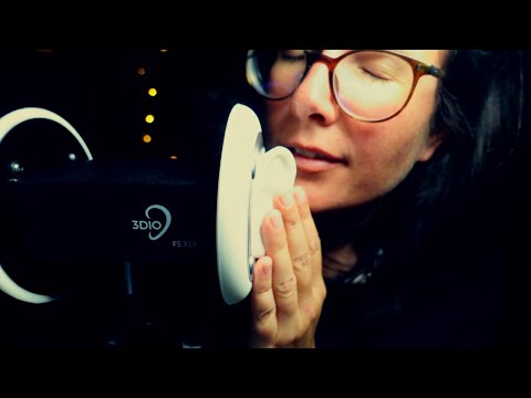 ASMR Mouth Sounds, Inaudible Whispers while Ear Massage Practice