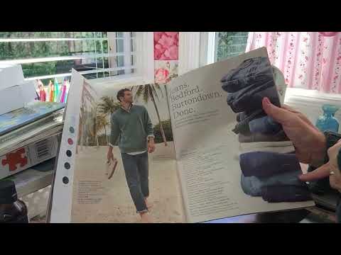 Asmr page flip ; Mens clothing catalog and home magazine; soft spoken commentary