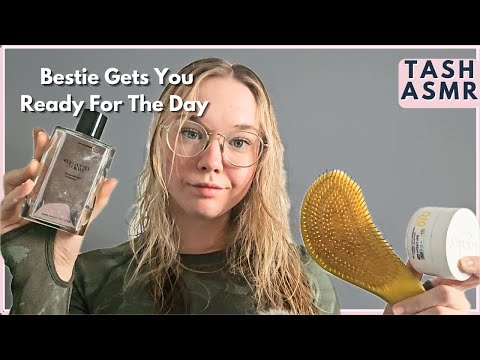 ASMR Bestie Role-play (Hair brushing, make up, and more!)