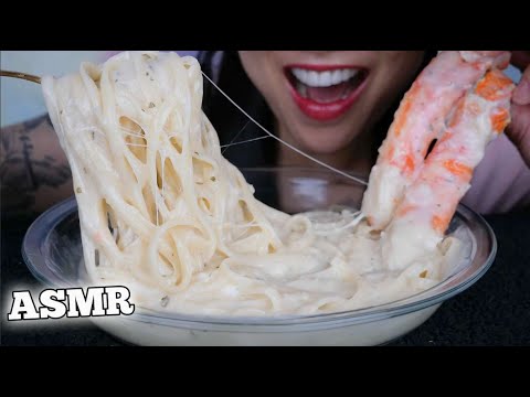 ASMR KING CRAB LEG SMOOTH CREAMY ALFREDO (RELAXING EATING SOUNDS) NO TALKING | SAS-ASMR