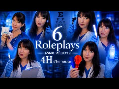 ASMR • 4H pour dormir (Roleplay Médecin, Ophtalmo, Dermato, ORL...) • FR