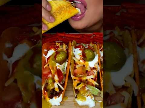 NACHO CHEESE TACOS #asmr #tacos #cheese #food