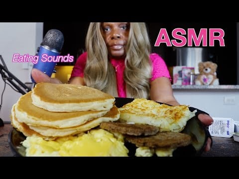 Delicious IHOP 🥞 5 Stack Buttermilk Pancakes ASMR Eating Sounds
