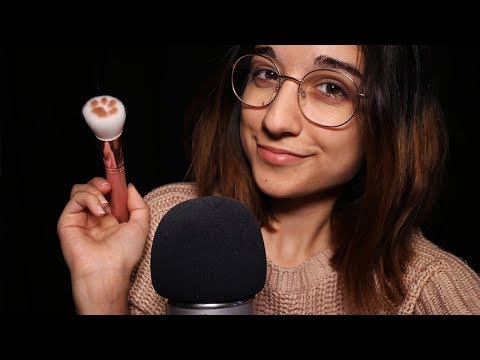 [ASMR em Português] Pincel na Tela e no Microfone | Afirmações Positivas (Binaural)