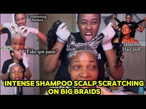 ASMR: FAST & AGGRESSIVE SHAMPOO SCALP SCRATCHING FOR ULTIMATE CLEANING ON DIRTY BIG BRAIDS /blessing