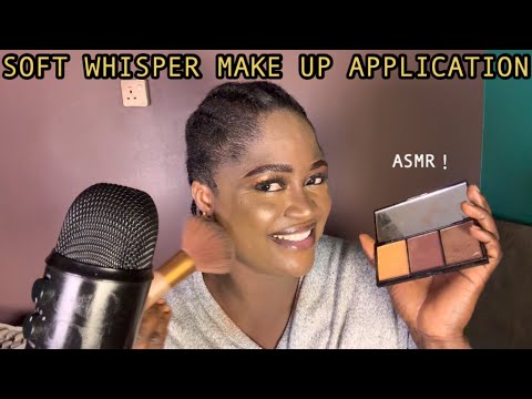 ASMR✨SOFT WHISPER MAKE UP APPLICATION ON MY FACE WITH GUM CRACKING, RELAXING MAKE UP TOOLS FOR SLEEP