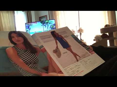 Ad-free ASMR; clothing catalog page turning - soft spoken