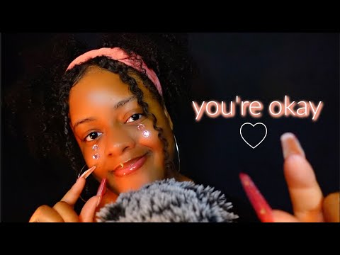 ASMR 💕 Fluffy Mic + Positive Affirmations & Stress Plucking | Close Up Ear-To-Ear ✨