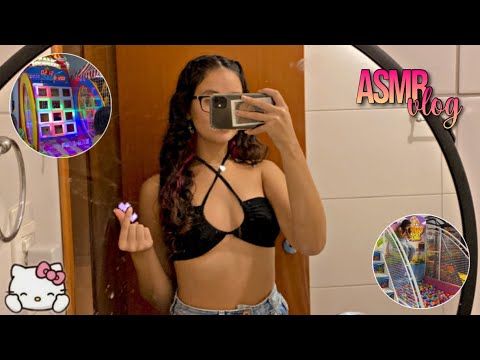 ASMR - VLOG NO PARQUE DE DIVERSÃO 🎡