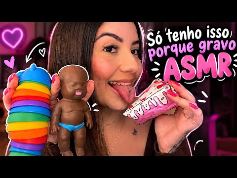 ASMR mostrando minhas coisinhas para gravar asmr 💤💕