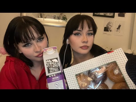 ASMR | Donut Mukbang 🍩 & Q&A With TWIN Sister