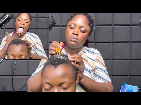 ASMR ✨No gum fake spit painting, Attentive hair picking, scalp massage with different triggers