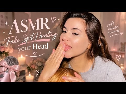ASMR Fake Spit Painting Your Head | Tingly Mouth Sounds