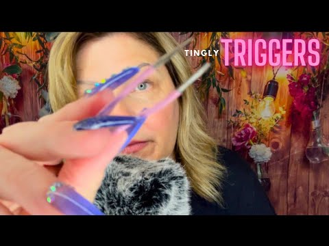 ASMR | Tingly Triggers with Long Nail Tapping & Scratching | Clipping, Snipping, Plucking & More 🥰💗