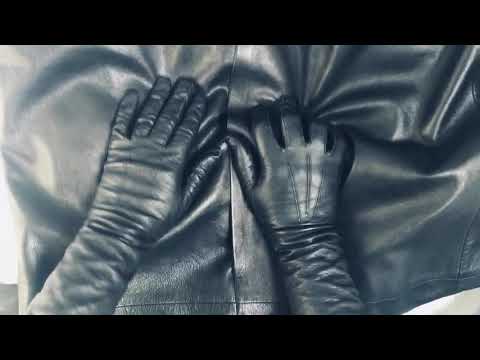 LEATHER GLOVES 🖤  FOLDING  A  LEATHER COAT🖤   [[ASMR]]