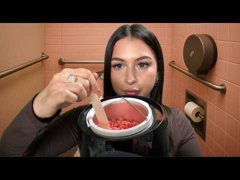 ASMR $5 Waxing in school bathroom👩‍🦲✨(extra fees may apply, rash included FREE)