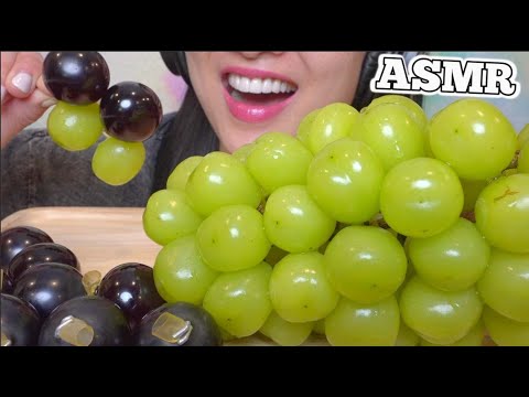 ASMR GIANT GRAPES vs GRAPE JELLO (CRUNCHY EATING SOUNDS) LIGHT WHISPERS | SAS-ASMR