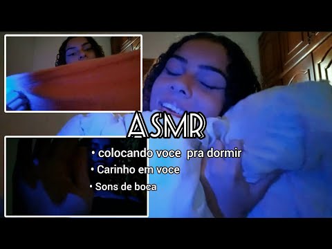 ASMR - COLOCANDO VOCÊ PRA DORMIR + CARINHO NO MEU COLO + SONS DE BOCA / usem fones de ouvido /