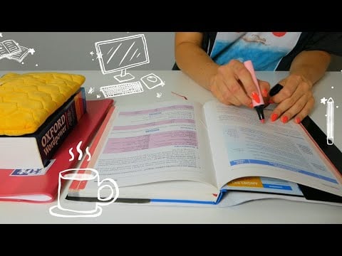 ASMR do nauki ✨📚 STUDY WITH ME BACKGROUND NOISE 🔬 pisanie, zaznaczanie, przewracanie stron