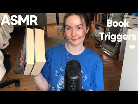 ASMR || Book Triggers📚 (fast tapping, scratching, gripping, close whisper)