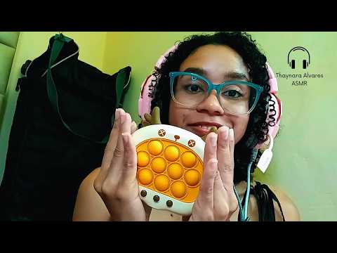 Testando o Microfone do Meu Fone 🎙️ ASMR com Tapping, Água, Gloss e Mais!