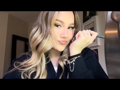 ASMR doing my makeup and rambling + tapping ❤️‍🔥