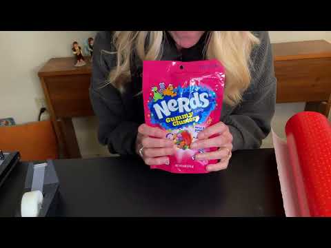 Gift Wrapping ASMR with Plastic Crinkle Sounds, Paper Cutting and Folding