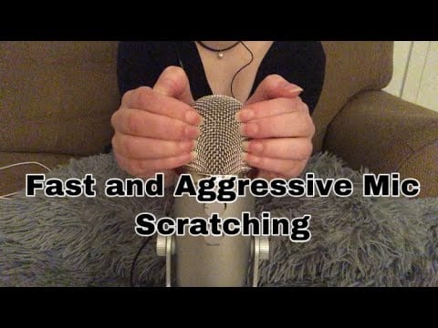 ASMR- Fast and Aggressive Mic Scratching Without The Cover (intense, loud, no talking)