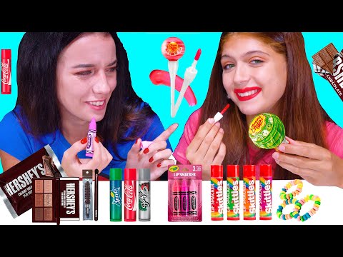 ASMR CANDY MAKEUP CHALLENGE | EATING SOUNDS LILIBU