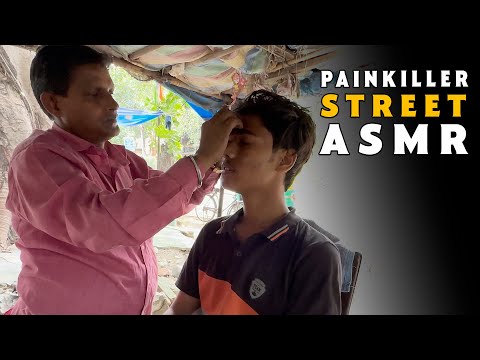 ASMR Street Barber Headache Killer Head Massage by Old Disabled Street Barber | Indian Street Barber