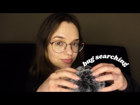 ASMR bug searching 🔍 fluffy mic plucking, visual triggers & whispering